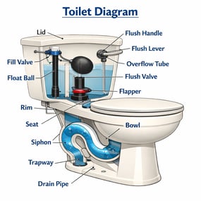 Toilet Diagram Illustration